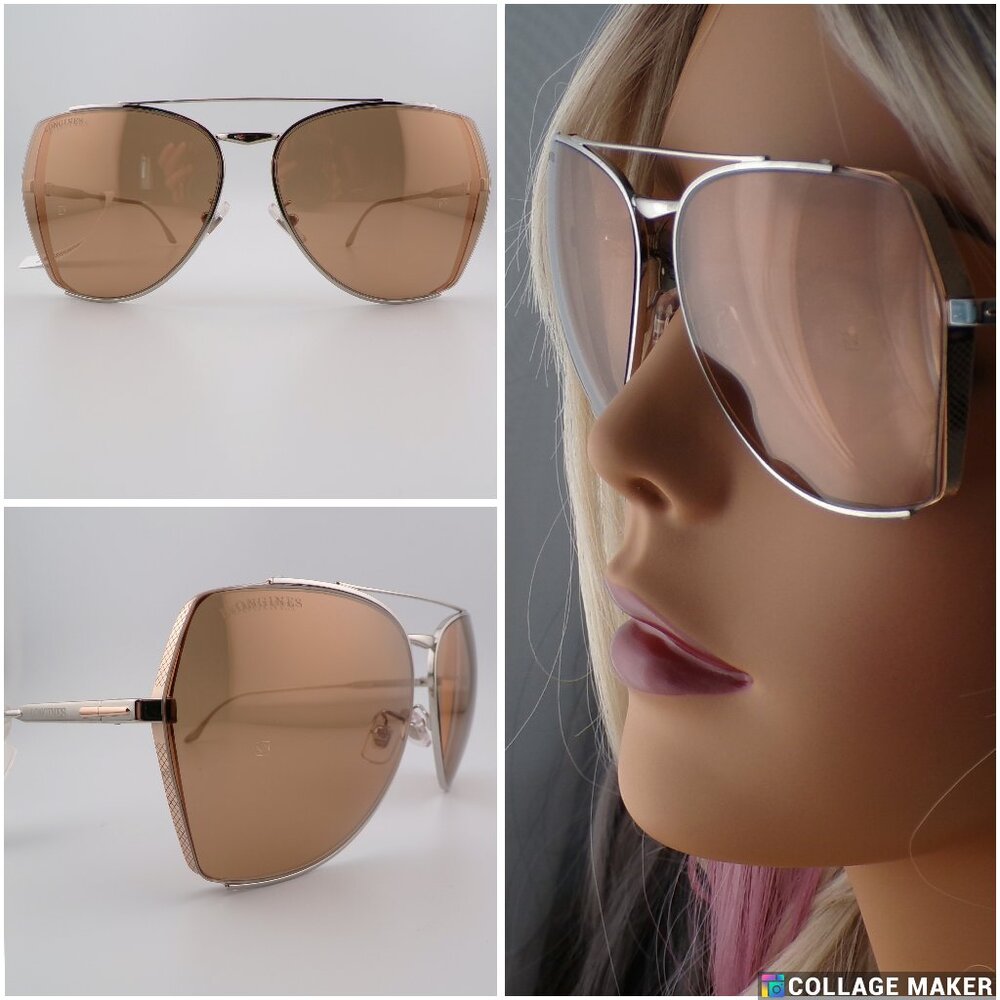 Longines Lux Mirrored Aviator Shades, Summer Spring Rectangle Unisex Quality